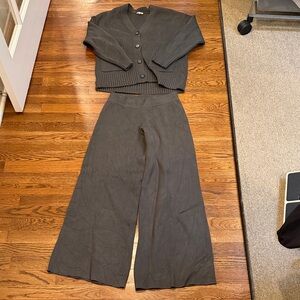 Splendid green Wide Leg Pants & Cardigan Set